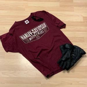 Harley Davidson Maroon Men’s XL TShirt. H-D logo